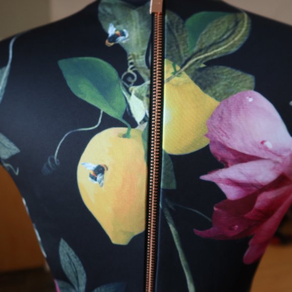Worn once! $280 Ted Baker floral print fit n flare short sleeve dress size 1 - Picture 9 of 16